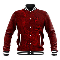 Oxblood Polynesia Baseball Jacket Hawaiian Tribal Hammerhead Shark Tattoo LT14 Unisex Oxblood - Polynesian Pride
