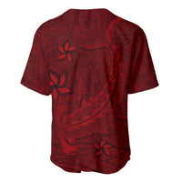 Oxblood Polynesia Baseball Jersey Hawaiian Tribal Hammerhead Shark Tattoo