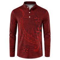 Oxblood Polynesia Button Sweatshirt Hawaiian Tribal Hammerhead Shark Tattoo LT14 Oxblood - Polynesian Pride