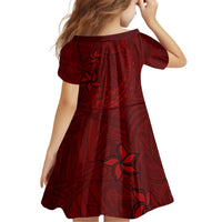 Oxblood Polynesia Family Matching Off Shoulder Short Dress and Hawaiian Shirt Hawaiian Tribal Hammerhead Shark Tattoo LT14 - Polynesian Pride