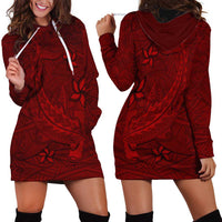 Oxblood Polynesia Hoodie Dress Hawaiian Tribal Hammerhead Shark Tattoo LT14 - Polynesian Pride