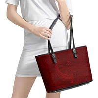 Oxblood Polynesia Leather Tote Bag Hawaiian Tribal Hammerhead Shark Tattoo LT14 - Polynesian Pride
