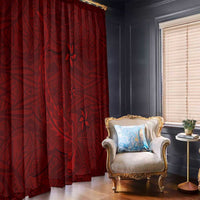 Oxblood Polynesia Window Curtain Hawaiian Tribal Hammerhead Shark Tattoo LT14 - Polynesian Pride