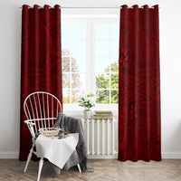 Oxblood Polynesia Window Curtain Hawaiian Tribal Hammerhead Shark Tattoo LT14 - Polynesian Pride