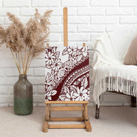 Polynesian Tropical Flowers Oxblood Color Canvas Wall Art LT14 - Polynesian Pride