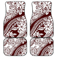Polynesian Tropical Flowers Oxblood Color Car Mats LT14 - Polynesian Pride