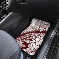 Polynesian Tropical Flowers Oxblood Color Car Mats LT14 - Polynesian Pride