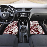 Polynesian Tropical Flowers Oxblood Color Car Mats LT14 Set 2pcs - Front Oxblood - Polynesian Pride