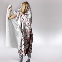 Polynesian Tropical Flowers Oxblood Color Hooded Blanket LT14 - Polynesian Pride