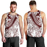 Polynesian Tropical Flowers Oxblood Color Men Tank Top LT14 - Polynesian Pride