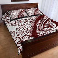 Polynesian Tropical Flowers Oxblood Color Quilt Bed Set LT14 - Polynesian Pride