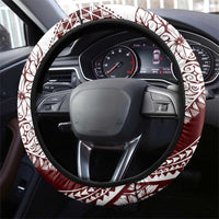 Polynesian Tropical Flowers Oxblood Color Steering Wheel Cover LT14 - Polynesian Pride