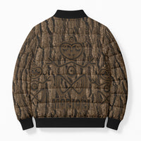Kioranga Moriori New Zealand Bomber Puffer Jacket Kopi Rakau Carving Art LT14 - Polynesian Pride
