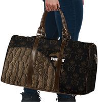 Moriori Kekoru New Zealand Personalised Travel Bag Kopi Rakau Carving Chatham Islands Map LT14 - Polynesian Pride