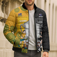New Zealand Australia Rugby Bledisloe 2026 Custom Bomber Puffer Jacket Champion Trophy Maori Aboriginal Art LT14 - Polynesian Pride