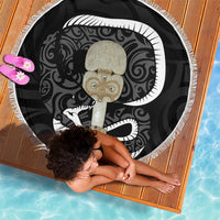 Black New Zealand Eel Beach Blanket Aotearoa Maori Tuna With Kotiate Weapon LT14 - Polynesian Pride
