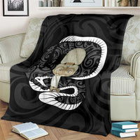 Black New Zealand Eel Blanket Aotearoa Maori Tuna With Kotiate Weapon LT14 - Polynesian Pride