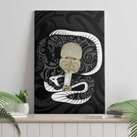 Black New Zealand Eel Canvas Wall Art Aotearoa Maori Tuna With Kotiate Weapon LT14 - Polynesian Pride