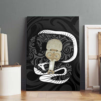 Black New Zealand Eel Canvas Wall Art Aotearoa Maori Tuna With Kotiate Weapon LT14 - Polynesian Pride