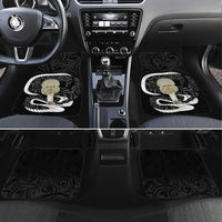 Black New Zealand Eel Car Mats Aotearoa Maori Tuna With Kotiate Weapon LT14 Set 4pcs Black - Polynesian Pride