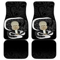 Black New Zealand Eel Car Mats Aotearoa Maori Tuna With Kotiate Weapon LT14 - Polynesian Pride