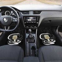 Black New Zealand Eel Car Mats Aotearoa Maori Tuna With Kotiate Weapon LT14 Set 2pcs - Front Black - Polynesian Pride