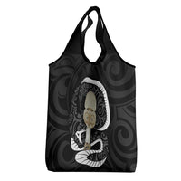 Black New Zealand Eel Grocery Bag Aotearoa Maori Tuna With Kotiate Weapon LT14 - Polynesian Pride