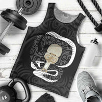 Black New Zealand Eel Men Tank Top Aotearoa Maori Tuna With Kotiate Weapon LT14 - Polynesian Pride