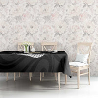 Black New Zealand Eel Tablecloth Aotearoa Maori Tuna With Kotiate Weapon LT14 - Polynesian Pride