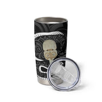 Black New Zealand Eel Tumbler Cup Aotearoa Maori Tuna With Kotiate Weapon LT14 - Polynesian Pride