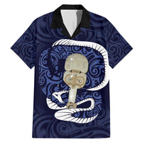 Blue New Zealand Eel Family Matching Mermaid Dress and Hawaiian Shirt Aotearoa Maori Tuna With Kotiate Weapon