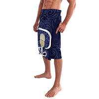 Blue New Zealand Eel Lavalava Aotearoa Maori Tuna With Kotiate Weapon LT14 - Polynesian Pride