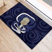 Blue New Zealand Eel Rubber Doormat Aotearoa Maori Tuna With Kotiate Weapon LT14 - Polynesian Pride
