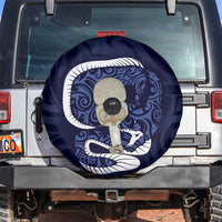 Blue New Zealand Eel Spare Tire Cover Aotearoa Maori Tuna With Kotiate Weapon LT14 Blue - Polynesian Pride