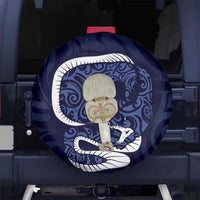 Blue New Zealand Eel Spare Tire Cover Aotearoa Maori Tuna With Kotiate Weapon LT14 - Polynesian Pride