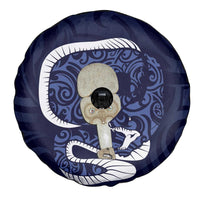 Blue New Zealand Eel Spare Tire Cover Aotearoa Maori Tuna With Kotiate Weapon LT14 - Polynesian Pride