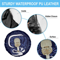 Blue New Zealand Eel Spare Tire Cover Aotearoa Maori Tuna With Kotiate Weapon LT14 - Polynesian Pride