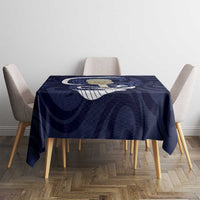 Blue New Zealand Eel Tablecloth Aotearoa Maori Tuna With Kotiate Weapon LT14 - Polynesian Pride