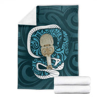 Turquoise New Zealand Eel Blanket Aotearoa Maori Tuna With Kotiate Weapon LT14 - Polynesian Pride