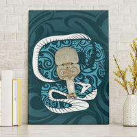 Turquoise New Zealand Eel Canvas Wall Art Aotearoa Maori Tuna With Kotiate Weapon LT14 Without Frame Turquoise - Polynesian Pride