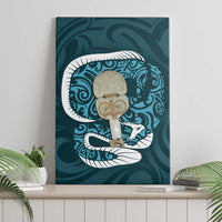 Turquoise New Zealand Eel Canvas Wall Art Aotearoa Maori Tuna With Kotiate Weapon LT14 - Polynesian Pride
