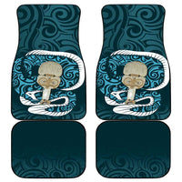 Turquoise New Zealand Eel Car Mats Aotearoa Maori Tuna With Kotiate Weapon LT14 - Polynesian Pride