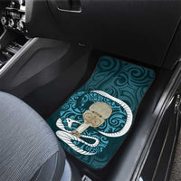 Turquoise New Zealand Eel Car Mats Aotearoa Maori Tuna With Kotiate Weapon LT14 - Polynesian Pride
