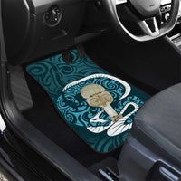 Turquoise New Zealand Eel Car Mats Aotearoa Maori Tuna With Kotiate Weapon LT14 - Polynesian Pride