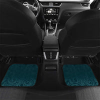 Turquoise New Zealand Eel Car Mats Aotearoa Maori Tuna With Kotiate Weapon LT14 Set 2pcs - Back Turquoise - Polynesian Pride