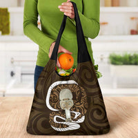 Gold New Zealand Eel Grocery Bag Aotearoa Maori Tuna With Kotiate Weapon LT14 - Polynesian Pride