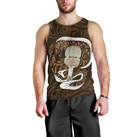 Gold New Zealand Eel Men Tank Top Aotearoa Maori Tuna With Kotiate Weapon LT14 - Polynesian Pride