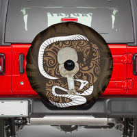 Gold New Zealand Eel Spare Tire Cover Aotearoa Maori Tuna With Kotiate Weapon LT14 - Polynesian Pride