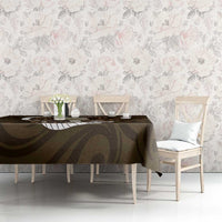 Gold New Zealand Eel Tablecloth Aotearoa Maori Tuna With Kotiate Weapon LT14 - Polynesian Pride