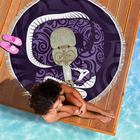 Purple New Zealand Eel Beach Blanket Aotearoa Maori Tuna With Kotiate Weapon LT14 - Polynesian Pride